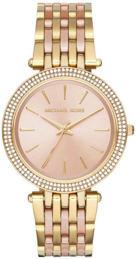 Women's Michael Kors Darci Crystallized Gold Tone 